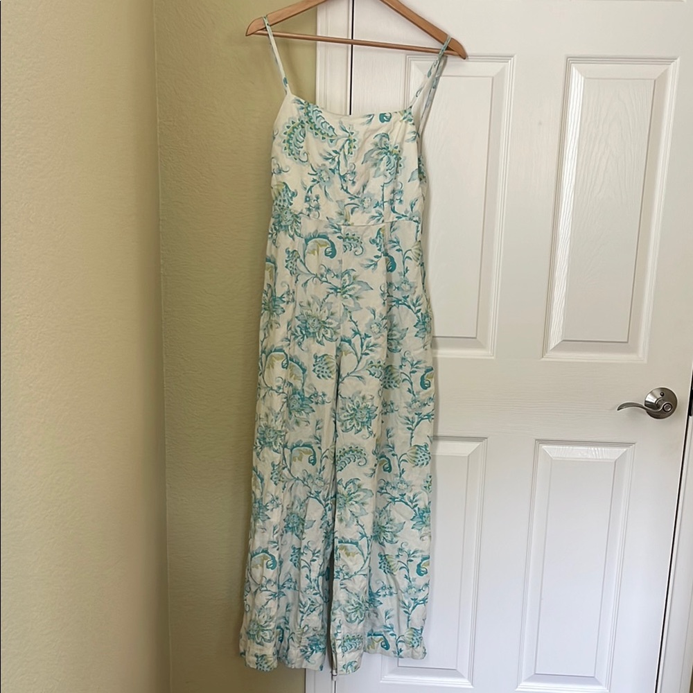 Rhythm Floral White and Green Maxi jumpsuit